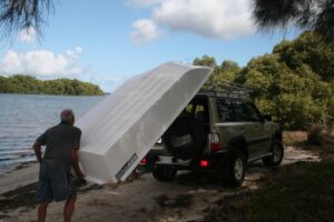 Its easy to load the boat from and onto the car roof